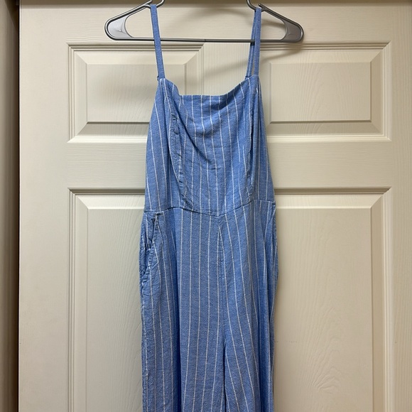 Blue and White Stripe Jumpsuit - Picture 6 of 6